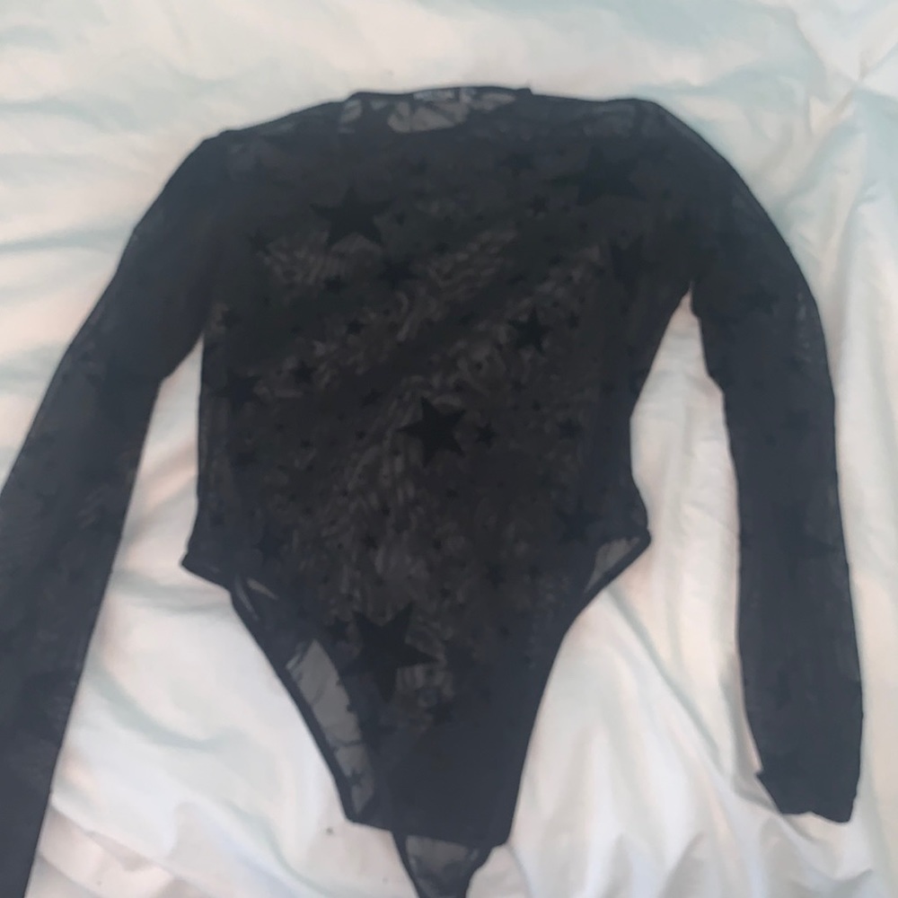 long sleeve mesh star bodysuit